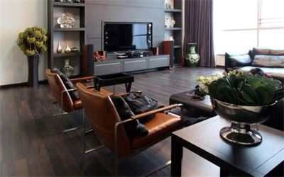 Nội thất phòng khách hiện đại cao cấp với tone trầm chủ đạo