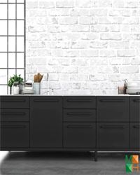 Giấy dán tường 3D giả gạch màu trắng đẹp 70137-2