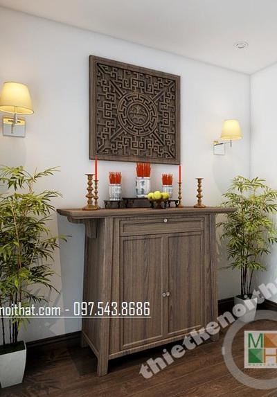Phòng Thờ Tổ Tiên đẹp được làm từ gỗ tự nhiên cao cấp - Mẫu 03