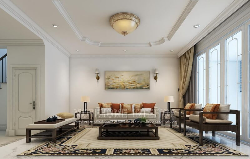 Sofa tân cổ điển đẹp gỗ tự nhiên bọc nỉ cao cấp, thiết kế đơn giản nhưng không kém phần lạ mắt Mẫu sofa gỗ tự nhiên, gỗ óc chó đẹp