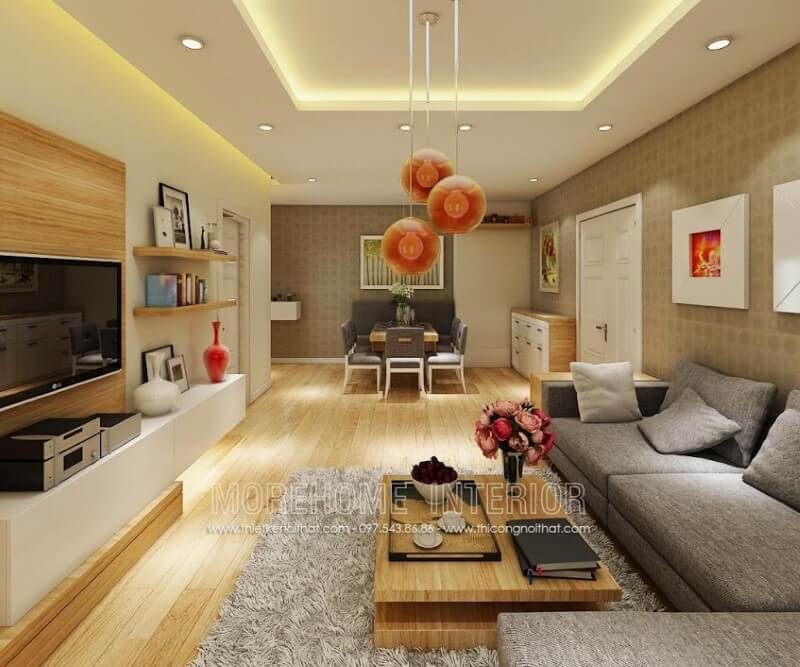 Bàn trà MH-HD001 trang trí phòng khách chung cư đẹp