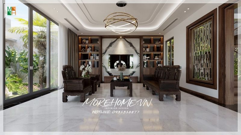 Bộ bàn ghế gỗ tự nhiên hiện đại với nét chạm khắc tỉ mỉ cầu kì, giá trị sử dụng và thẩm mỹ cao