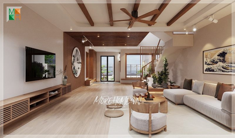 Sofa chữ L bọc nỉ màu xám hiện đại sử dụng là nơi đón tiếp bạn bè, thư giãn nghỉ ngơi