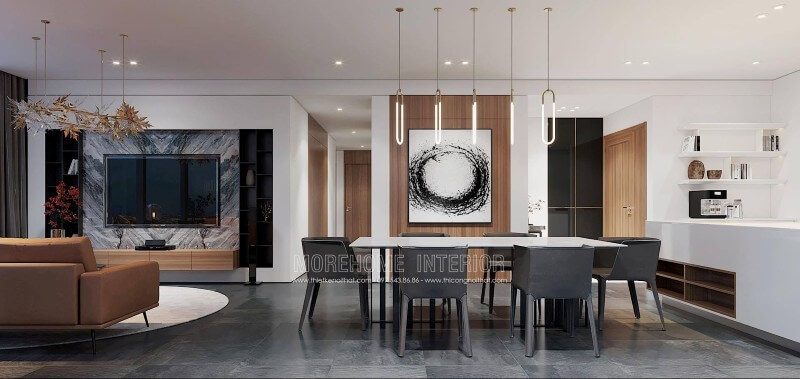 Thiết kế nội thất phòng ăn chung cư phong cách hiện đại
