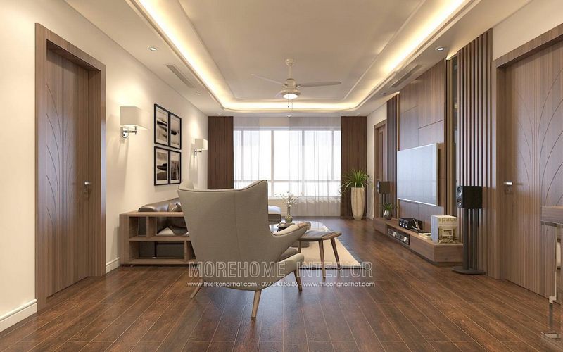 Cửa gỗ cao cấp của công ty An Cường, được sử dụng để trang trí mẫu MH08.